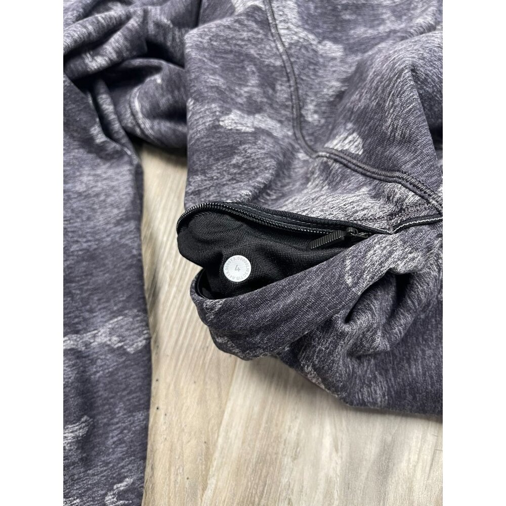 Lululemon Warm Stabilizer 1/2 Zip Hoodie 4 Gray Black Incognito Camo Running - Picture 9 of 11